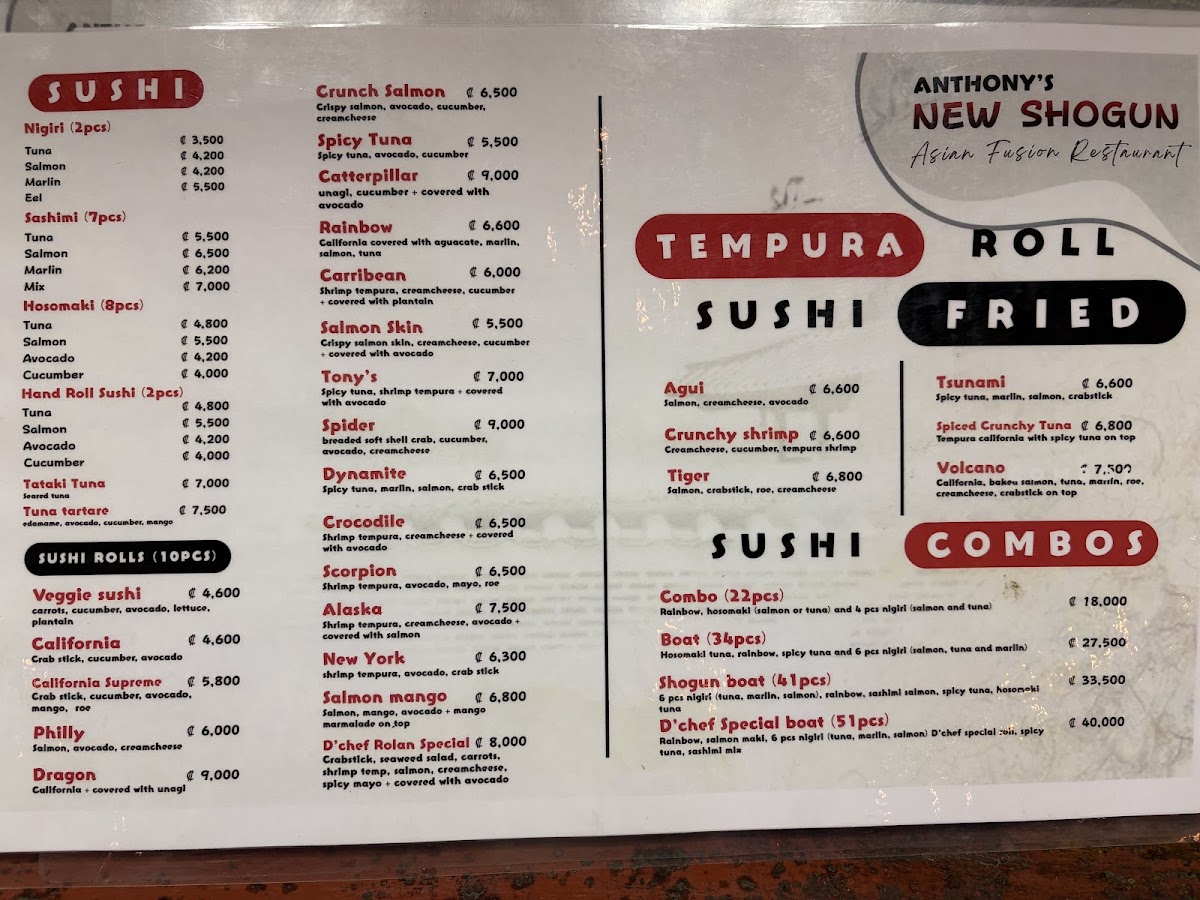 Menu Anthony’S Asian Cuisine-1