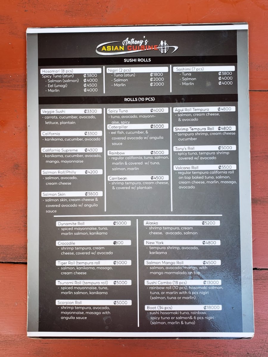 Menu Anthony’S Asian Cuisine-10